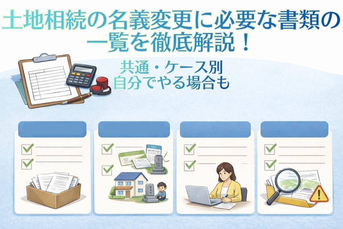土地相続の名義変更に必要な書類の一覧を徹底解説！共通・ケース別・自分でやる場合も
